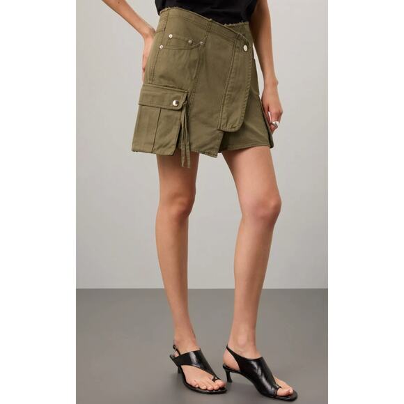 Marissa Webb Green Cotton Rava Mini Skirt - Picture 1 of 12